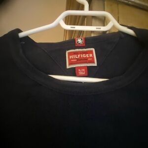 Tommy Hilfiger navy long-sleeve shirt. 100% cotton. Size X-LARGE.